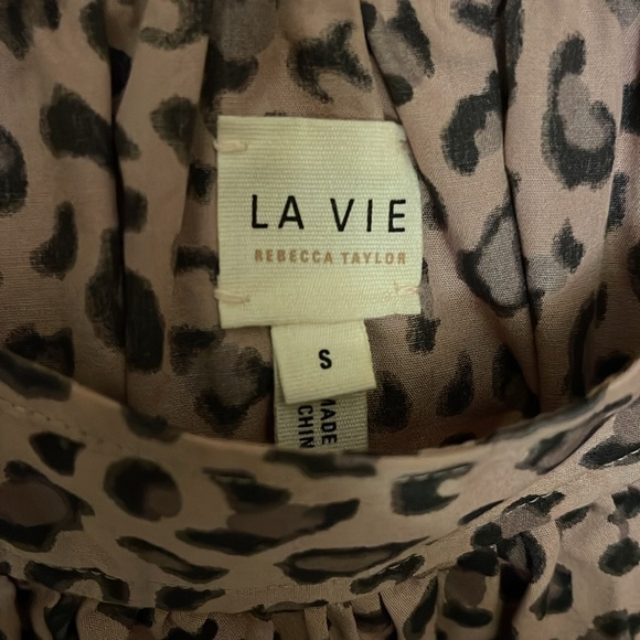 La Vie Rebecca Taylor Ocelot poplin top Size Small - Picture 8 of 17